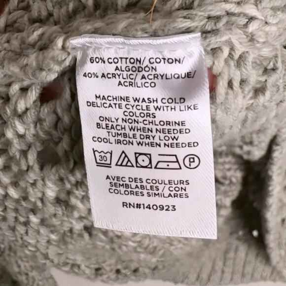 Lou & Grey Open-Knit Textured Sweater – Heather Gray (Women’s XS) - Picture 6 of 6